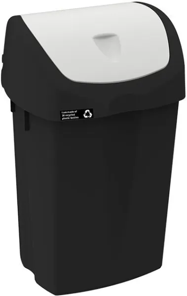 NRW atliekų dėžė su baltu sūpynės dangčiu, tvari, 25 l