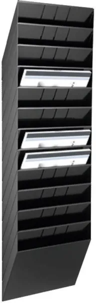 Skyrų sistema su/12 skyrių juoda A4 gulsčia FLEXIBOXX