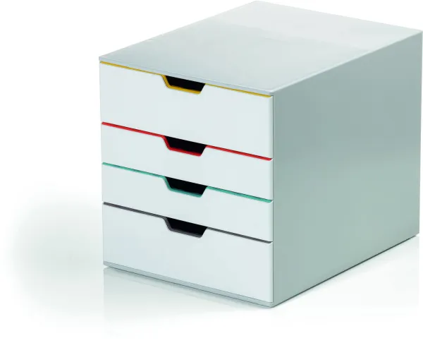 Durable Varicolor A4 stalčių blokas 4 skyrių baltas