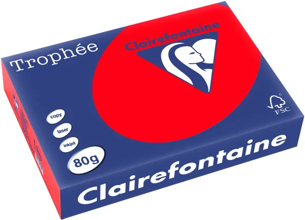 Q-connect Trophee kopijavimo popierius A4 80g stipriai raudonas 500 lapų