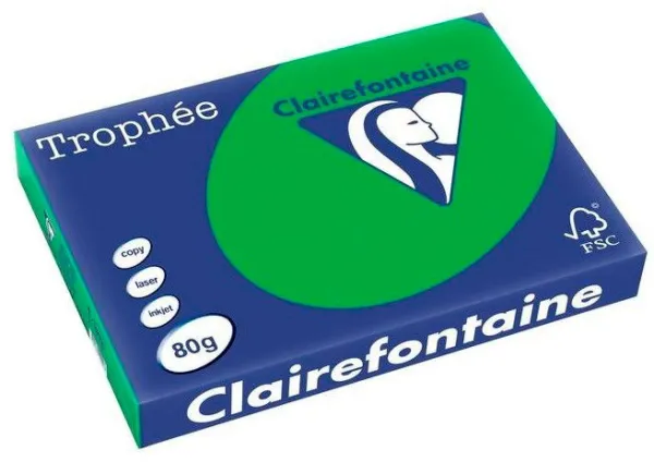 Q-connect Trophee kopijavimo popierius A3 80g ryškiai žalias 500 lapų