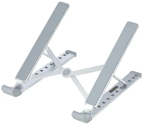 StarTech.com Sulankstomas nešiojamojo kompiuterio stovas, nešiojamas, reguliuojamo aukščio, ergonomiškas, ventiliuojamas aliuminio rėmas, palaiko iki 22 lb (10 kg)