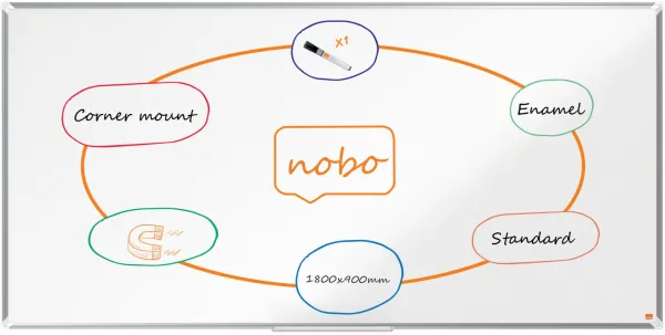 Nobo Premium Plus emaliuota magnetinė lenta 180x90cm balta