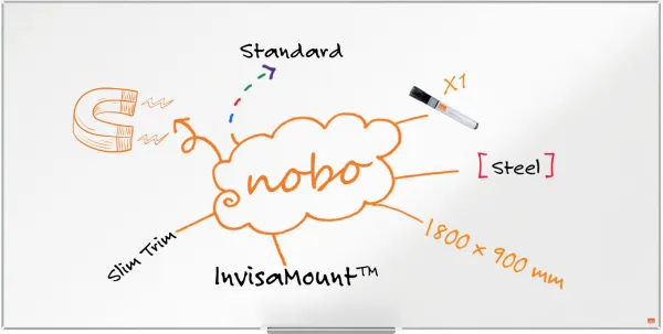 Nobo Impression Pro plieninė rašymo lenta 180x90cm balta